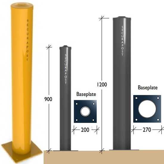 Leda Securapost 100NB Industrial Round Baseplate Bollards
