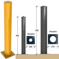 Leda Securapost 150NB Industrial Round Baseplate Bollards