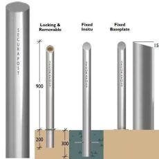 Securapost Regal Stainless Steel 300NB Fixed Bollards
