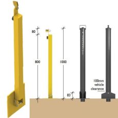Securapost Guardsman Fold Down Padlock Bollards