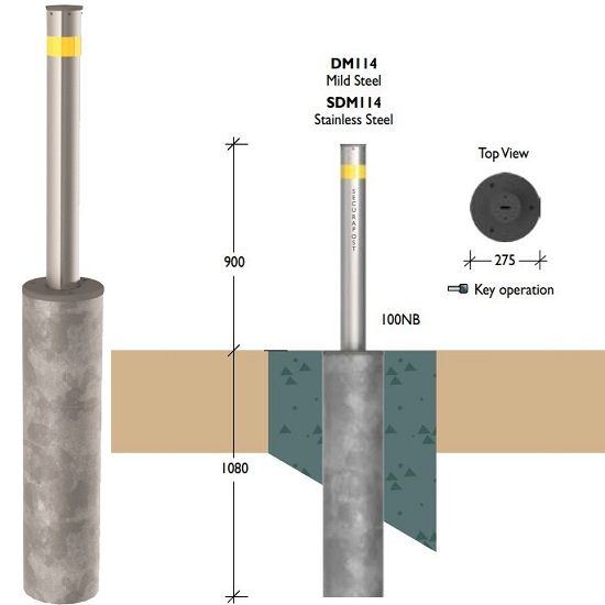 Securapost Manual VAC 100NB Retractable Bollards