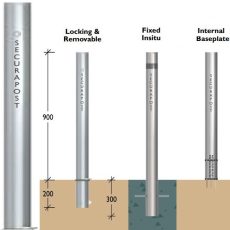 Securapost Slimline Stainless Steel 125NB Removable Bollards