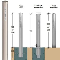 Securapost Stainless Steel 100NB Fixed Insitu Bollards