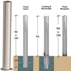 Securapost Stainless Steel 125NB Baseplate Bollards