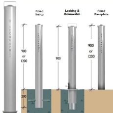 Securapost Stainless Steel 125NB Removable Bollards