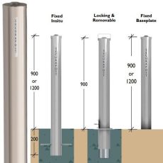 Securapost Stainless Steel 200NB Fixed Insitu Bollards